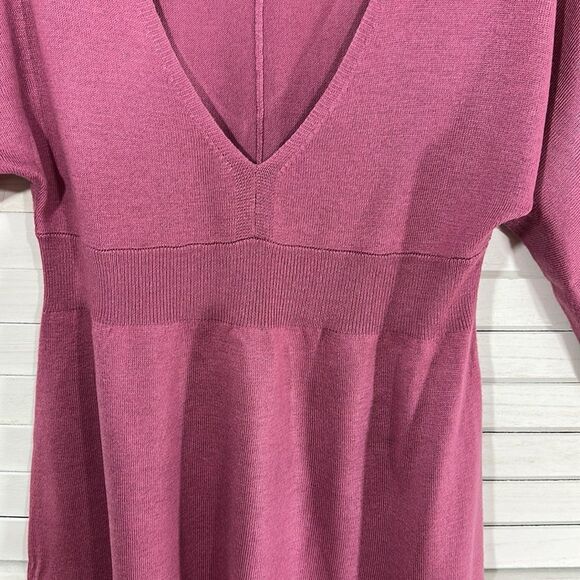 MIXIT Sweater Medium Pink Wool Blend Plunge Neckline - Picture 4 of 13